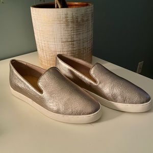 Birdies - The Swift, Gold Leather loafers, never worn.